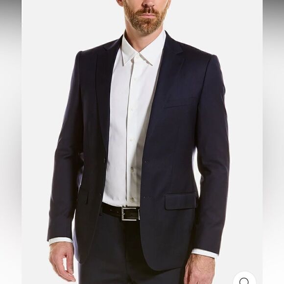 Zanetti blazer Gray Wool Slim Fit Men Blazer Size 46R - Picture 1 of 11